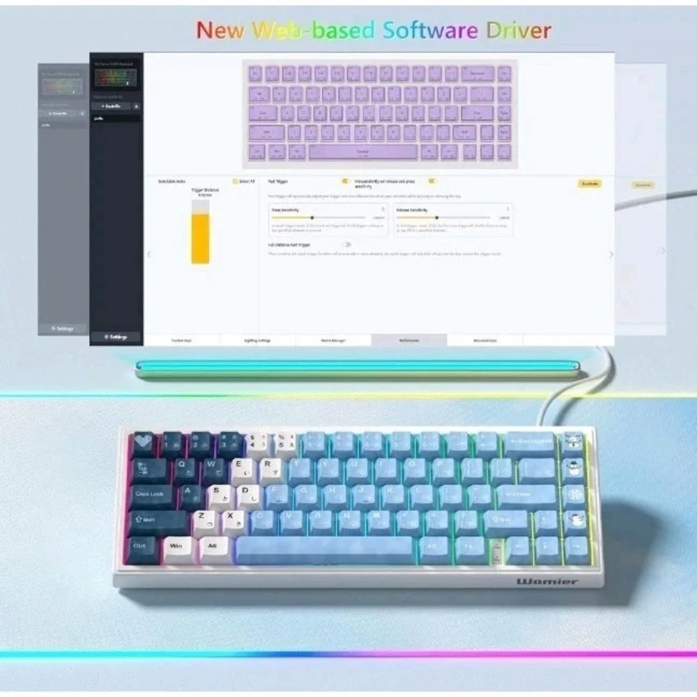 Mechanical Gaming 60 % Keyboard Womier M68 HE Ultra Rapid Trigger Hall Effect